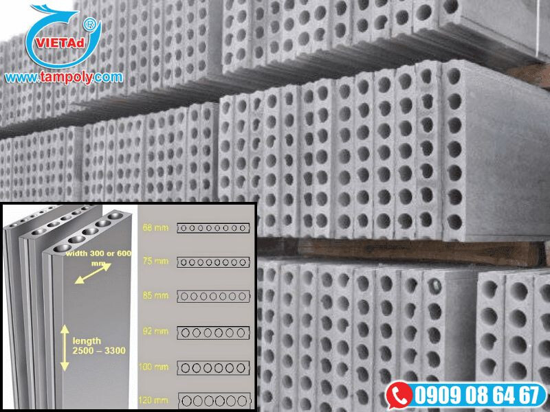 Tấm tường Panel Acotec có chiều cao 3.3m