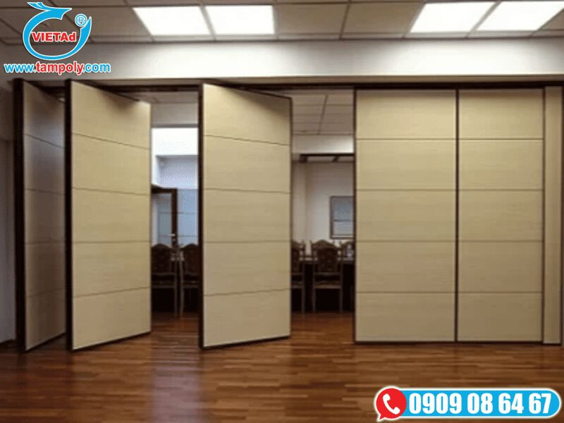 Vách ngăn Panel di động kiểu gấp, thiết kế hiện đại cho phòng họp