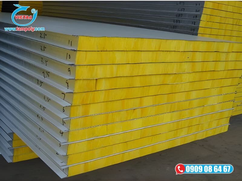 Vách panel chống cháy Glasswool sợi thuỷ tinh có khả năng chống cháy vượt trội