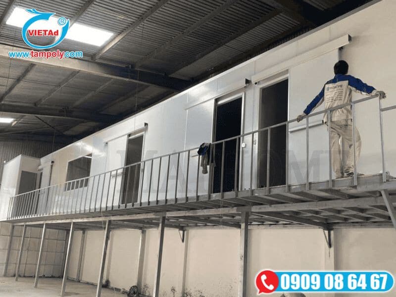 Thi công văn phòng bên trong nhà xưởng bằng tấm panel EPS – kết cấu nhẹ, thi công nhanh, thẩm mỹ cao