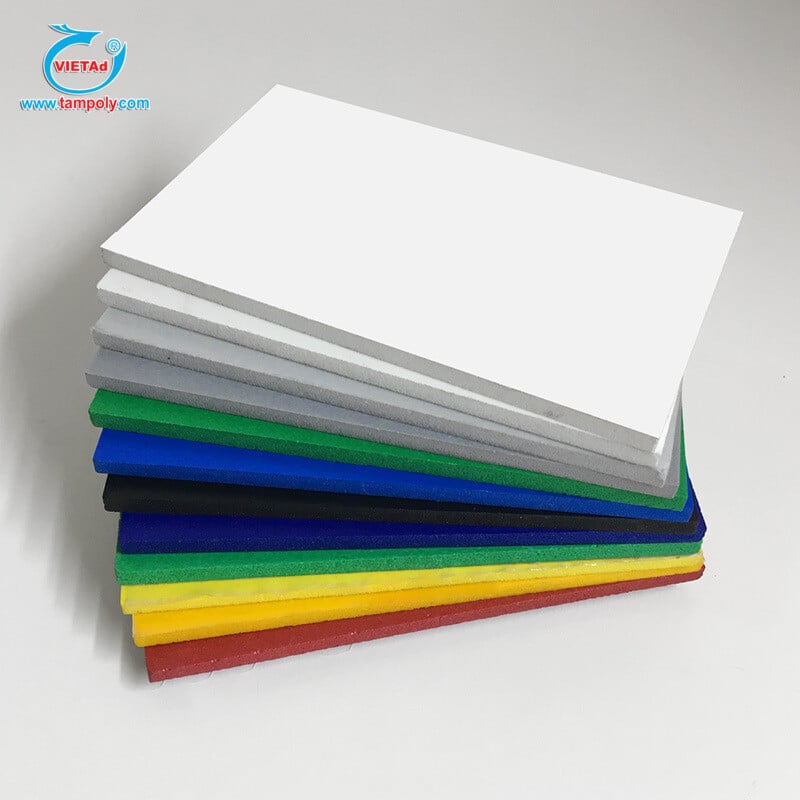 Các loại màu da dạng của tấm PVC foam.