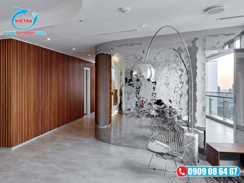 Tấm Inox bắt sáng tốt, phù hợp trang trí nội thất, ngoại thất