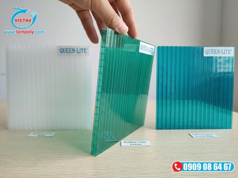 Tấm Queenlite rỗng ruột có cấu trúc các lớp đệm không khí thông minh giúp dòng sản phẩm rỗng ruột cách âm, cách nhiệt hoàn hảo