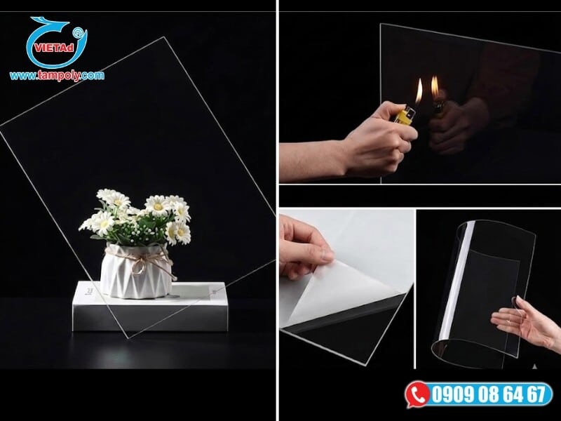 Khả năng chịu lực của tấm Polycarbonate cao hơn 200 lần kính cường lực, ứng dụng chống đạn, chống trộm hiệu quả