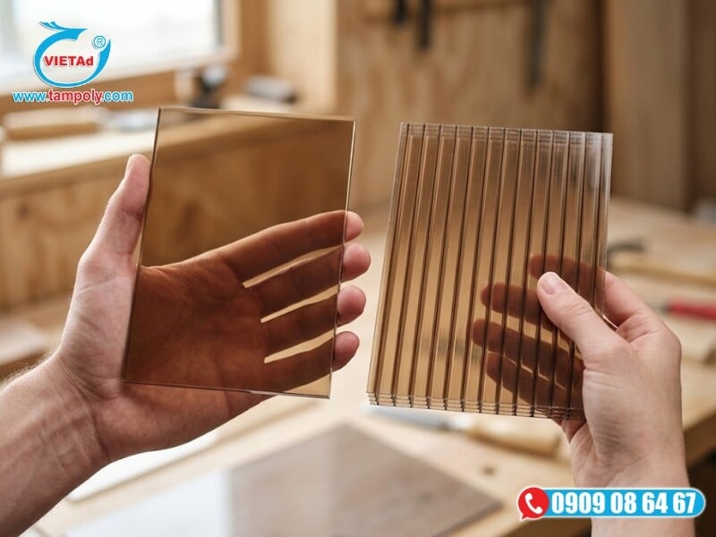 Vật Liệu Tấm QCV chuyên thi công và cung cấp mái che lấy sáng Poly chính hãng, nhiều mẫu đa dạng