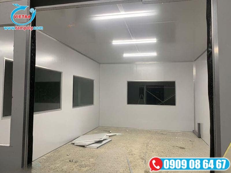 Thi công nhà kho panel cách nhiệt PU