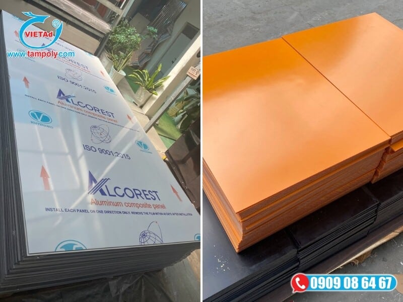 Đội ngũ kỹ thuật viên Vật liệu tấm QCV tư vấn thông số và hỗ trợ khách hàng lựa chọn mẫu tấm alu giá rẻ trực tiếp tại văn phòng