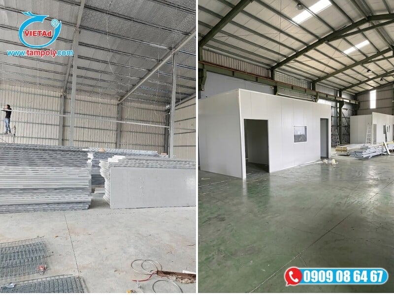 Tấm panel tại Cần Thơ được ứng dụng làm vách ngăn văn phòng, trần thả bảo ôn và hệ thống kho lạnh bảo quản thủy hải sản