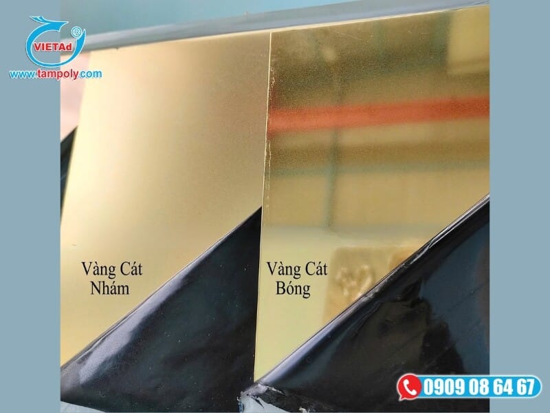 Mẫu inox vàng cát bề mặt nhám và bề mặt cát