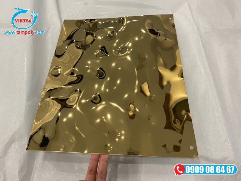 Vật Liệu Tấm QCV sẵn kho tấm Inox màu vàng đa dạng độ dày, bề mặt