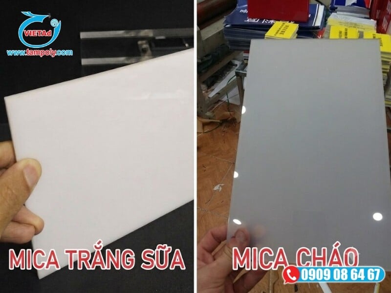Phân biệt giữa 2 loại mica mờ.