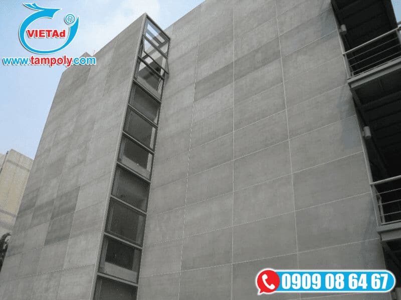 Mặt dựng công trình sử dụng tấm bê tông nhẹ, thi công hiện đại và thẩm mỹ
