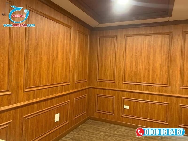 Mẫu tấm nhựa nano gỗ ốp tường, mang lại vẻ đẹp cổ điển, sang trọng