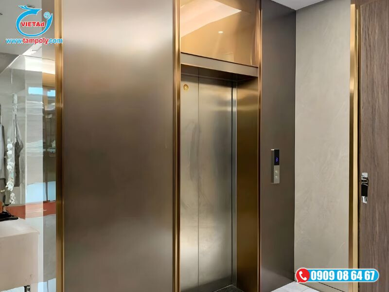 Tấm inox gia công ốp thang máy