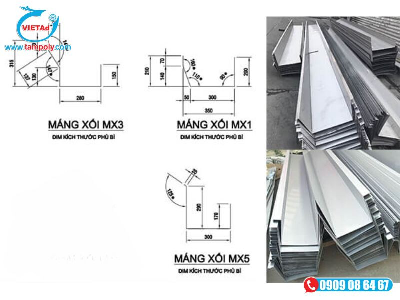 Cấu tạo của máng xối inox