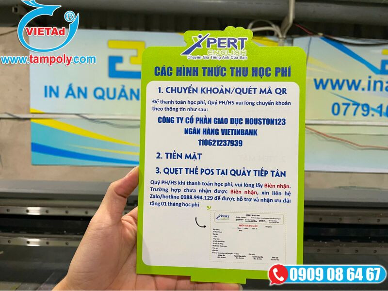 Bảng giới thiệu chất liệu mica in UV