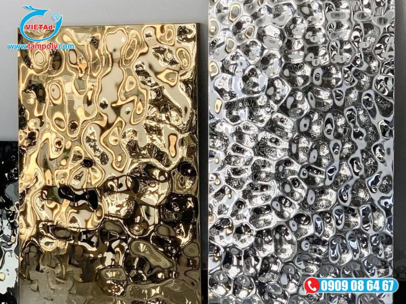 Tấm inox hoa văn ốp thang máy độc đáo