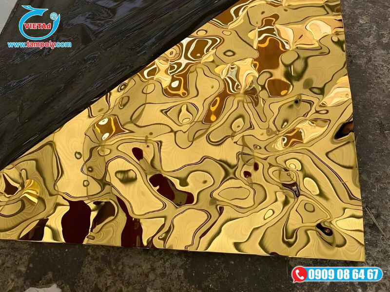 Tấm inox hoa văn ốp thang máy