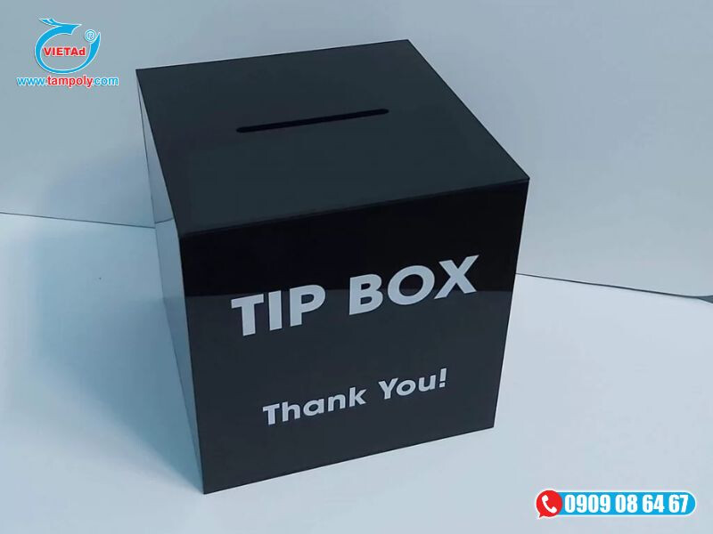 Mica được gia công làm thùng đựng tiền tip