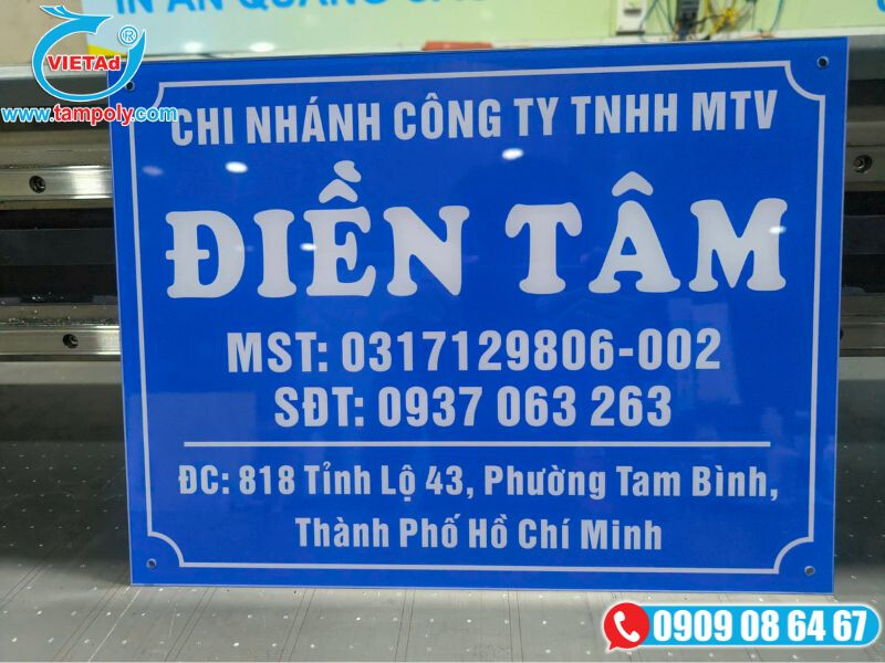 Biển hiệu công ty chất liệu mica