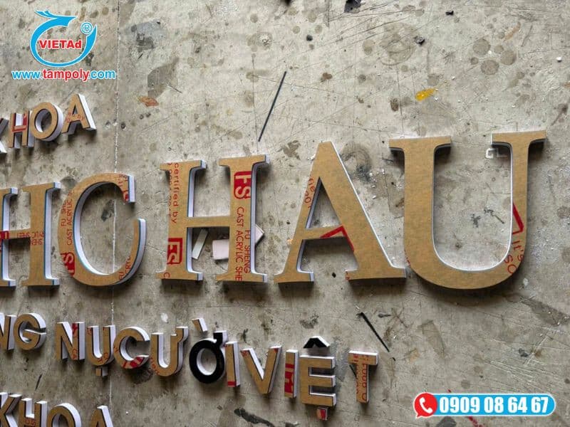 Bảng hiệu chữ nổi foam cho nha khoa Minh Châu
