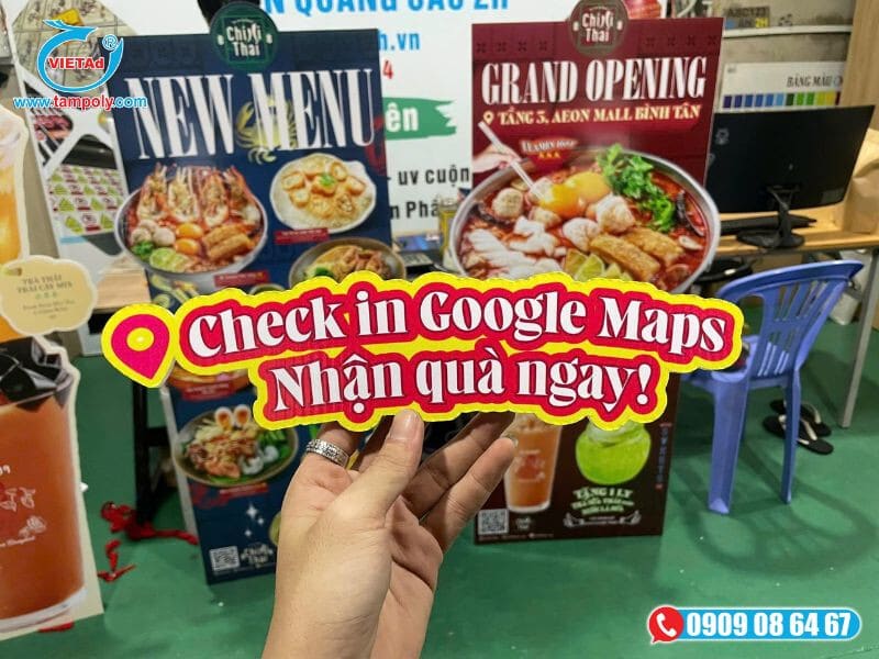 Standee được in bằng công nghệ kĩ thuật số cán fomex 5li