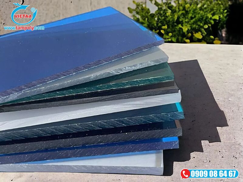 Tấm poly đặc ruột nhiều màu 