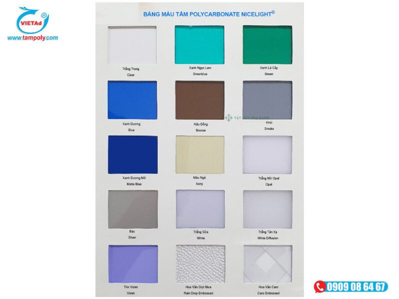 Tấm nhựa lấy sáng poly đặc ruột