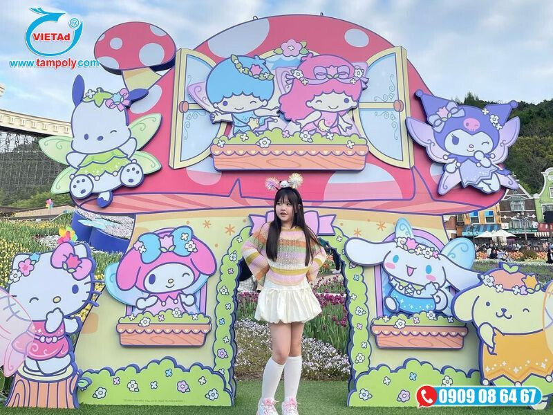 Backdrop checkin tại khu vui chơi từ tấm formex