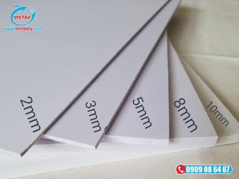 Các kích thước phổ biến của tấm nhựa pvc foam