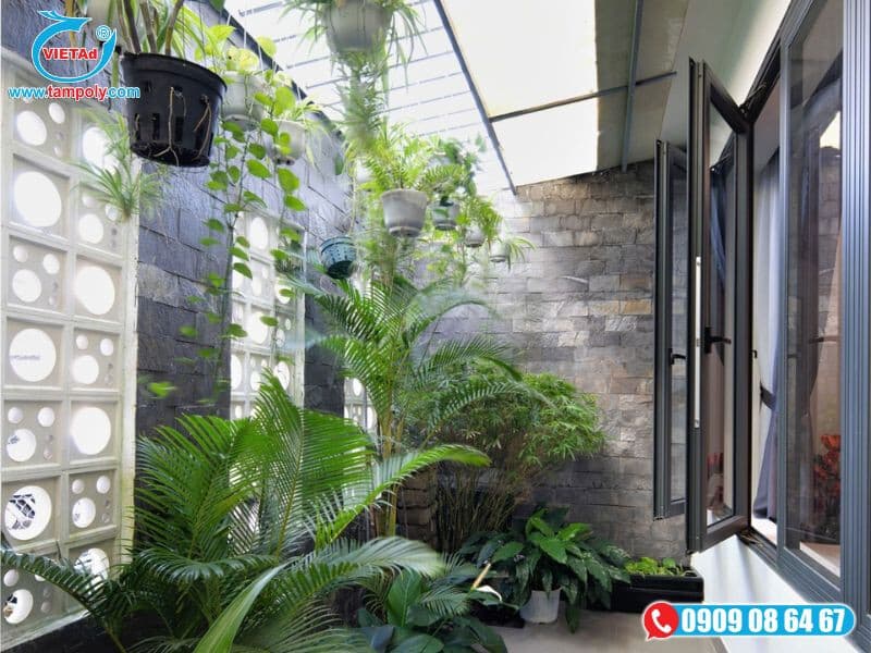 Ứng dụng làm che hồ bơi, hành lang và giếng trời