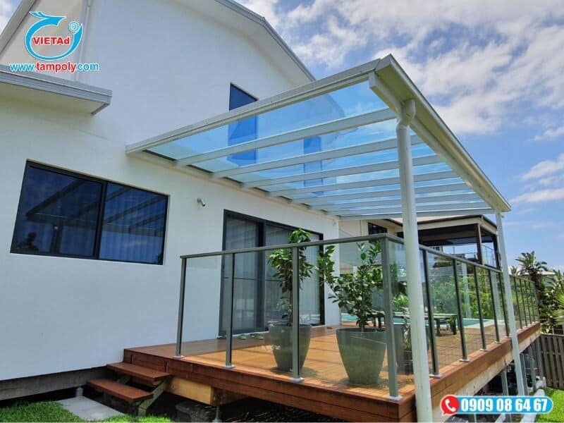 Gia công mái che sân thượng cho nhà ở tại Lâm Đồng