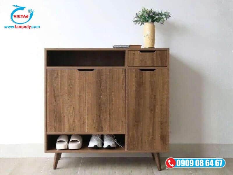 tấm foam Pima vân gỗ làm tủ giày dép