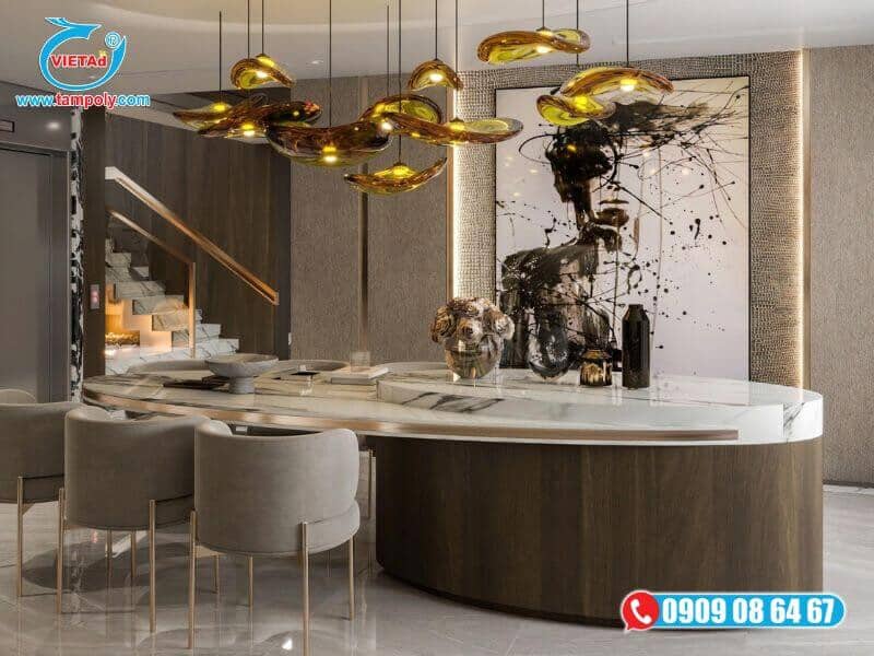 Tấm foam Pima vân gỗ sang trọng trang trí phòng khách 