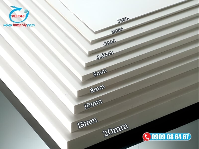 Tấm formex 4.5mm có độ dày vừa phải, cứng cáp, thẩm mỹ