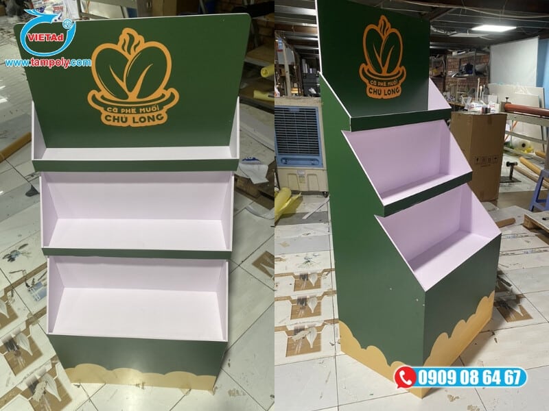 Formex được gia cong làm kệ trưng bày sản phẩm