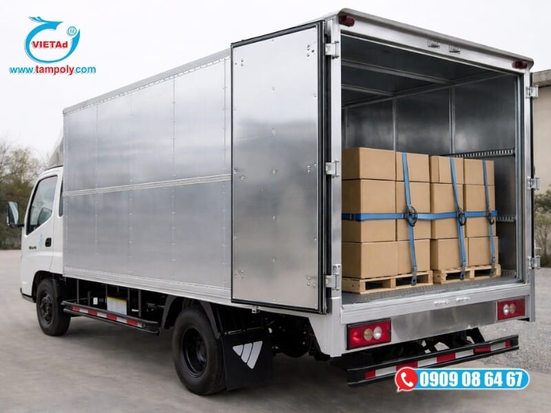 Nhôm tấm gân cắt lẻ ứng dụng trong bọc sàn và ốp thùng xe tải 