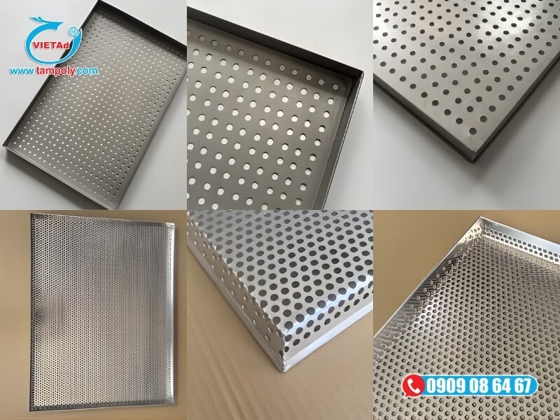 Nhôm tấm gia công khay sấy nông sản đục lỗ chịu nhiệt tốt, dễ vệ sinh, cho các nhà máy tại Bình Thuận