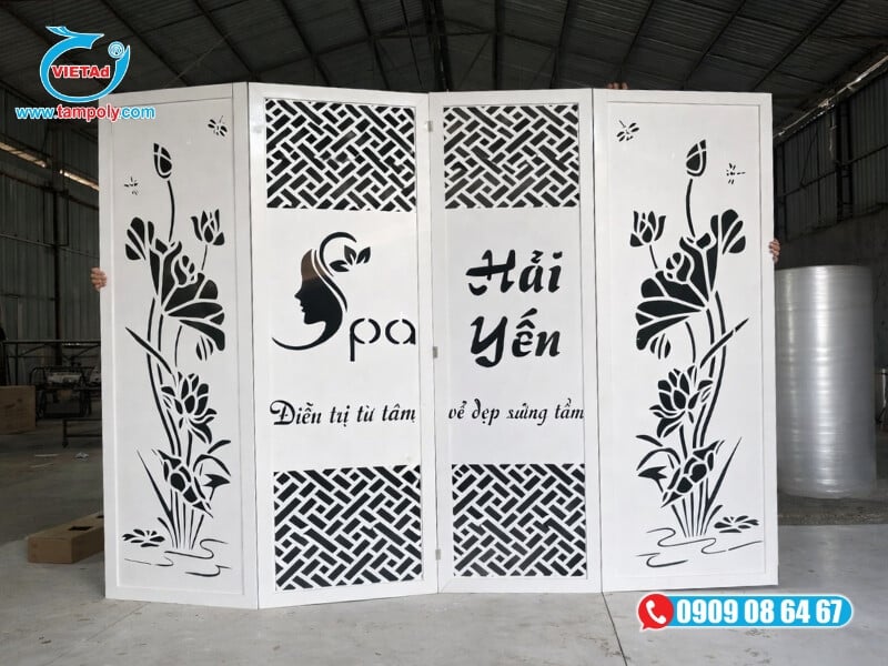 Vách ngăn từ tấm formex 15mm được cắt hoa văn