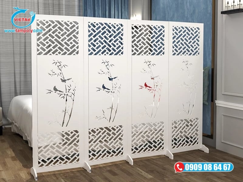 Tấm formex 18mm ứng dụng làm vách ngăn, tạo không gian riêng tư cho phòng khách hay các spa