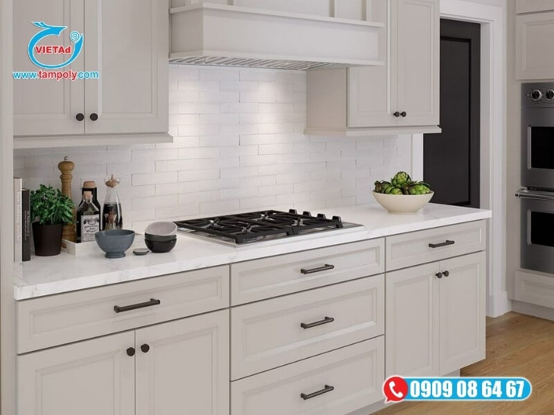 Tủ bếp pima trong nhà bếp, dễ vệ sinh, điểm nhấn thẩm mỹ cao cấp, bền đẹp lâu dài