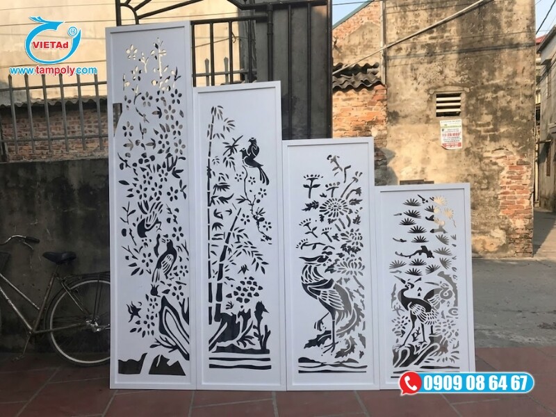 Tấm foremx cắt CNC hoa văn dùng làm vách ngăn trang trí thẩm mỹ cao