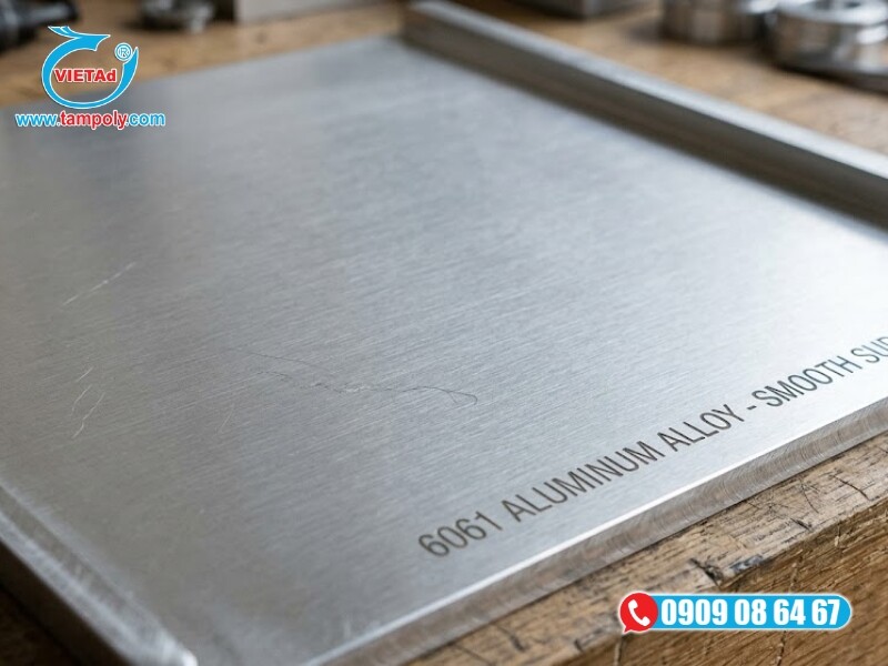 Nhôm tấm 6061 có bề mặt phẳng sáng, dễ dàng gia công cắt CNC