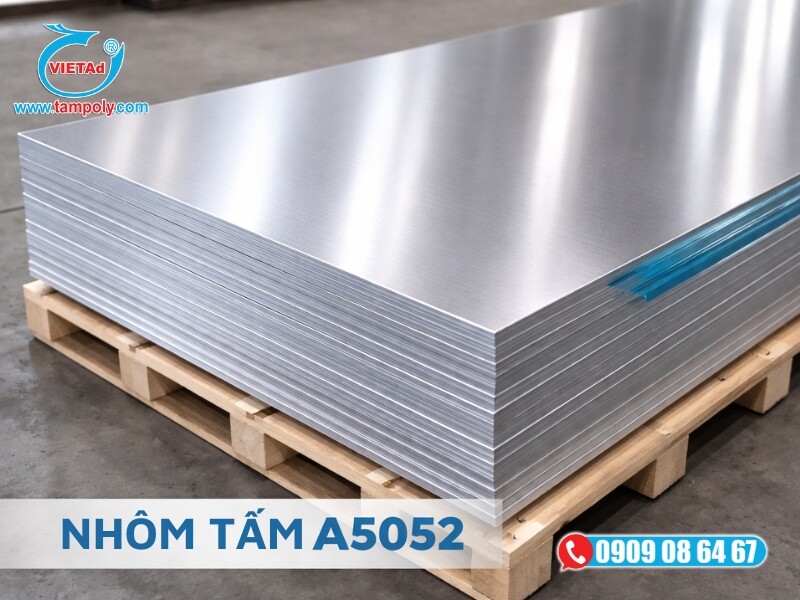 Nhôm tấm A5052 dày 12 mm chịu tải trọng cao, khó biến dạng, không bị gỉ sét