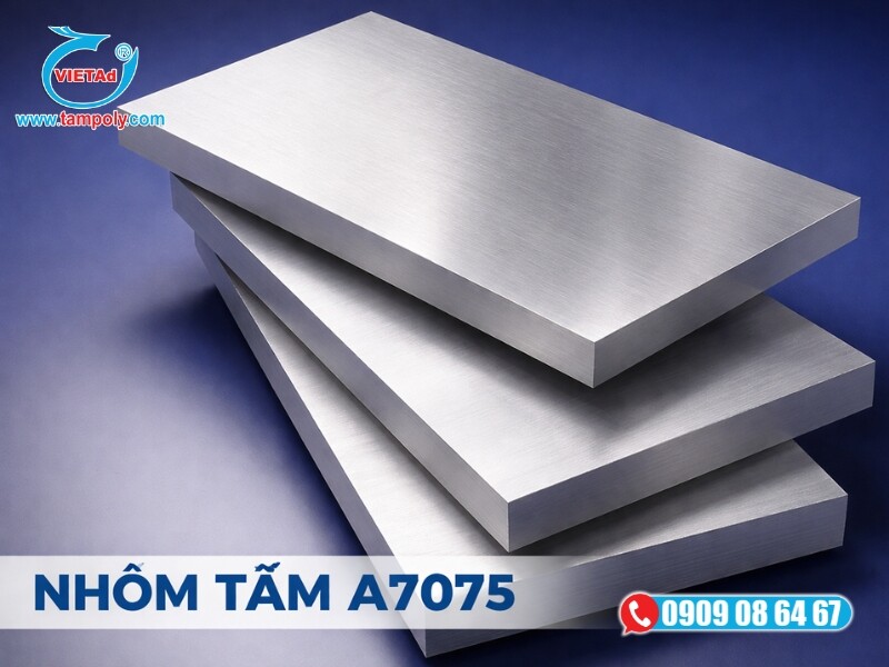 Nhôm 2075 dày 12mm trọng lượng nhẹ hơn thép, là mác nhôm có độ cứng cao nhất trong các loại