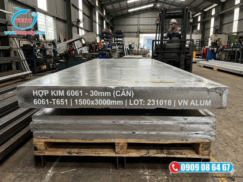Nhôm tấm 30mm hợp kim 6061 chịu tải tốt để làm bệ máy