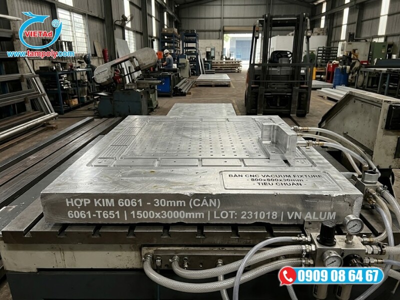 Bàn CNC Vacuum Fixture từ tấm nhôm dày 30mm