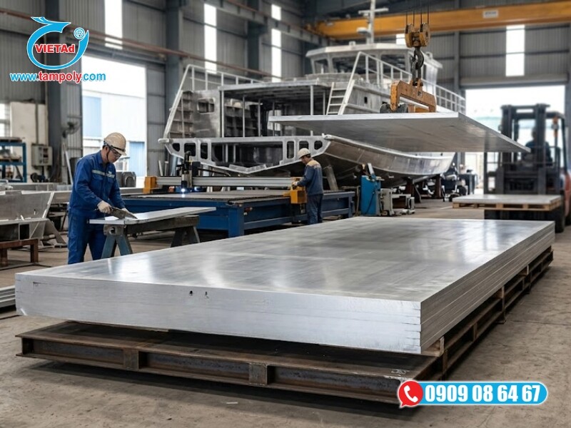 Tấm nhôm 30mm chống ăn mòn ứng dụng làm sàn boong tàu