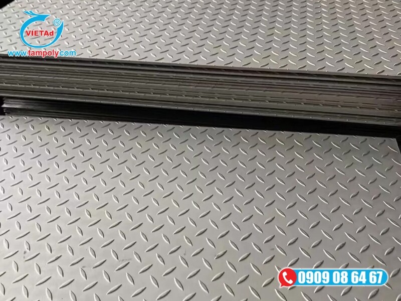 Nhôm tấm 3mm dập hoa văn chống trượt dùng để làm sàn