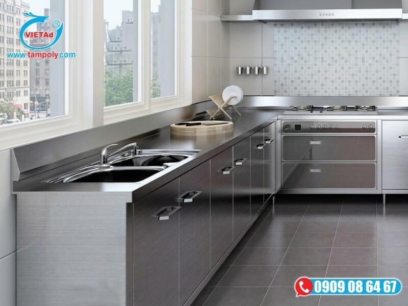 Ứng dụng tấm nhôm CNC gia công làm nội thất nhà bếp